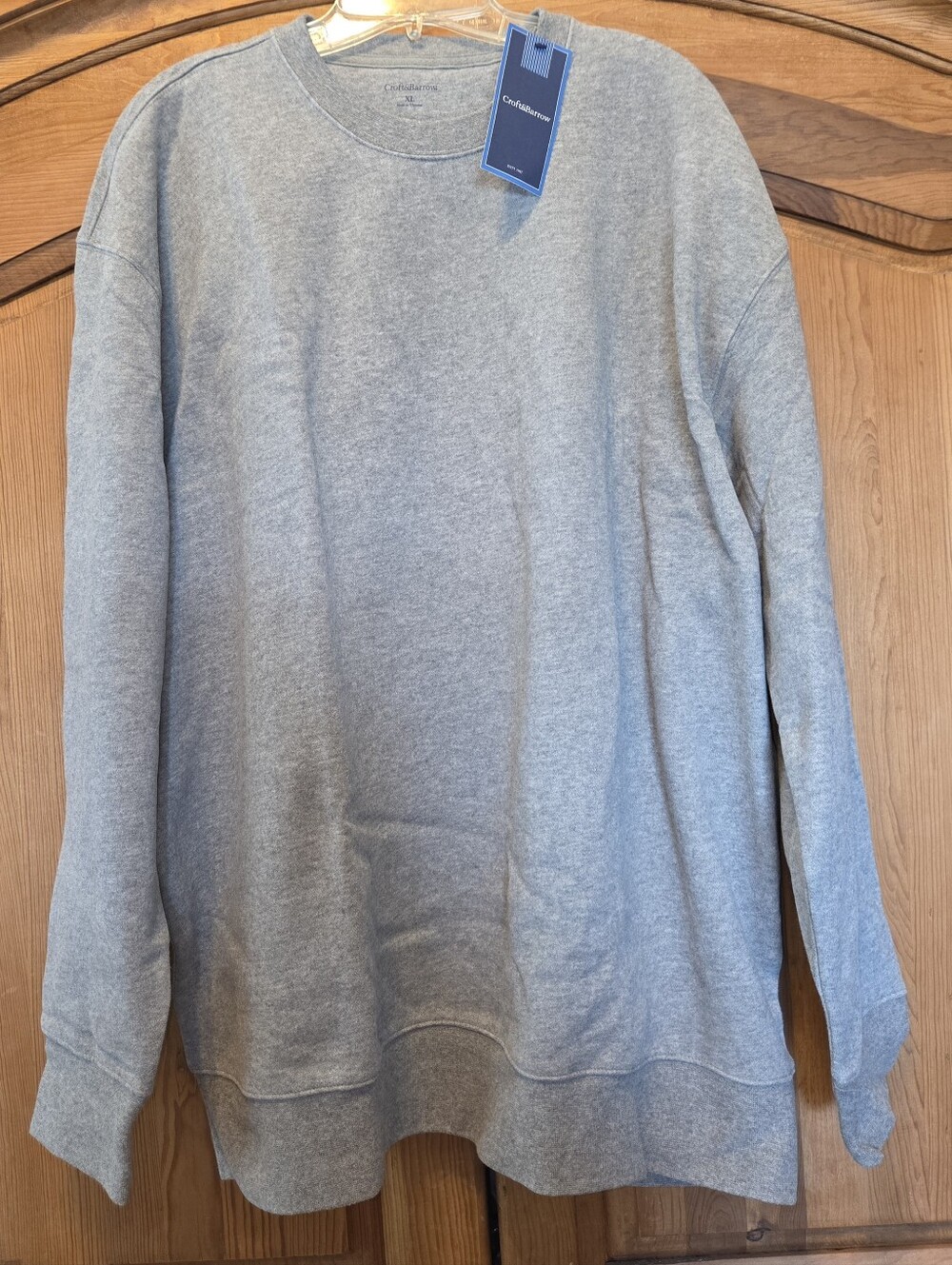 Men's Gray Long Sleeve Sweatshirt X-Large Heavyweight Croft & Barrow NWT $34